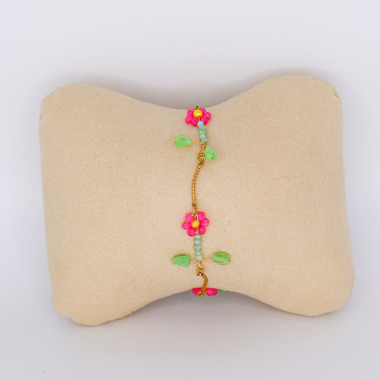 Pulseira Flor Rosa