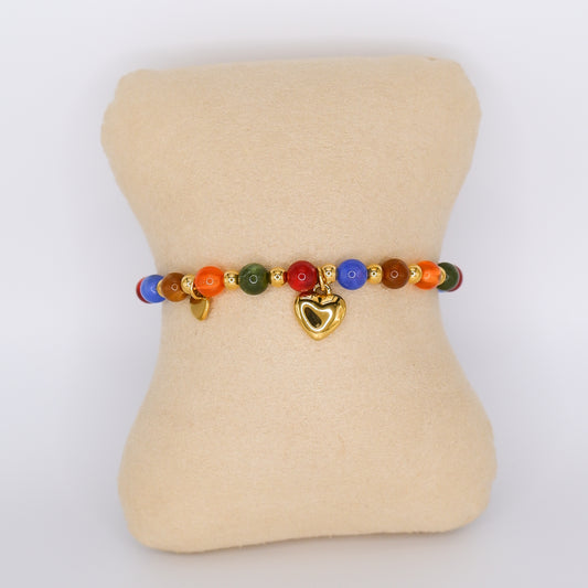 Pulseira Colorida Multicolor com Coração