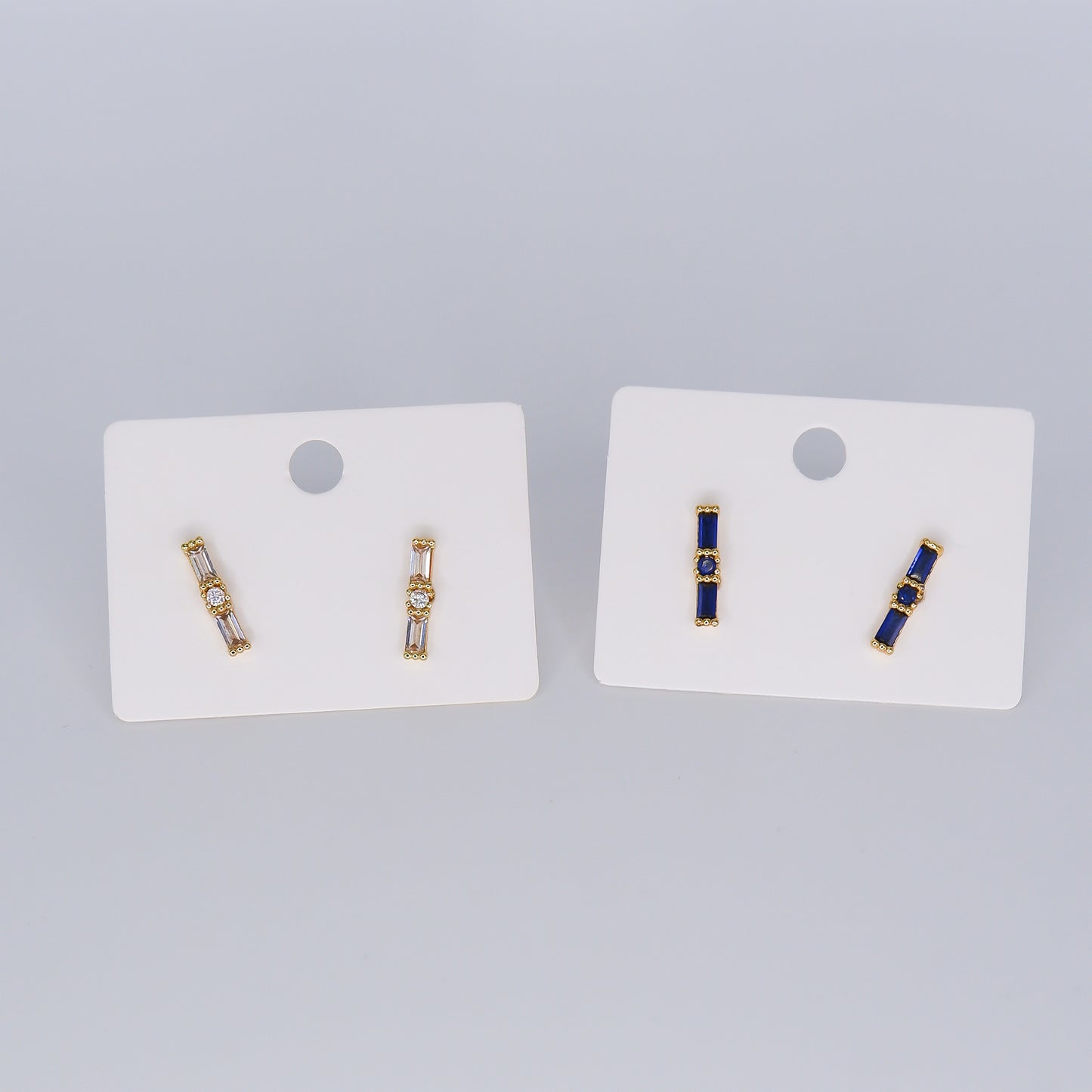 Brinco de Espeto 3 Brilhos Transparentes e Pretos