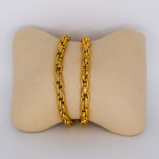 Pulseiras Aço Inoxidável Corrente com Textura e Simples