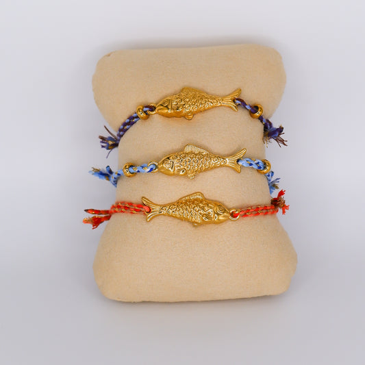 Pulseira Aço Inoxidável de Fio Ajustável Peixe