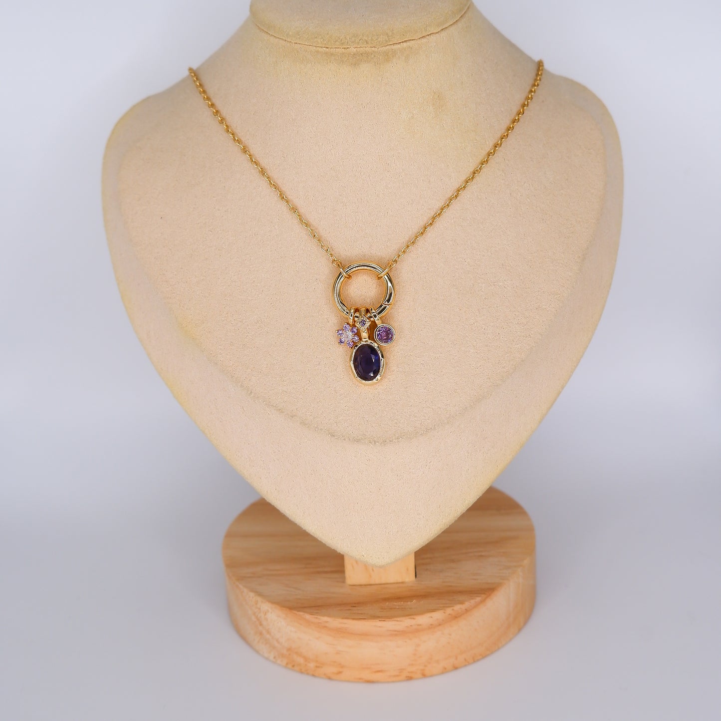 Colar Pendentes Roxos