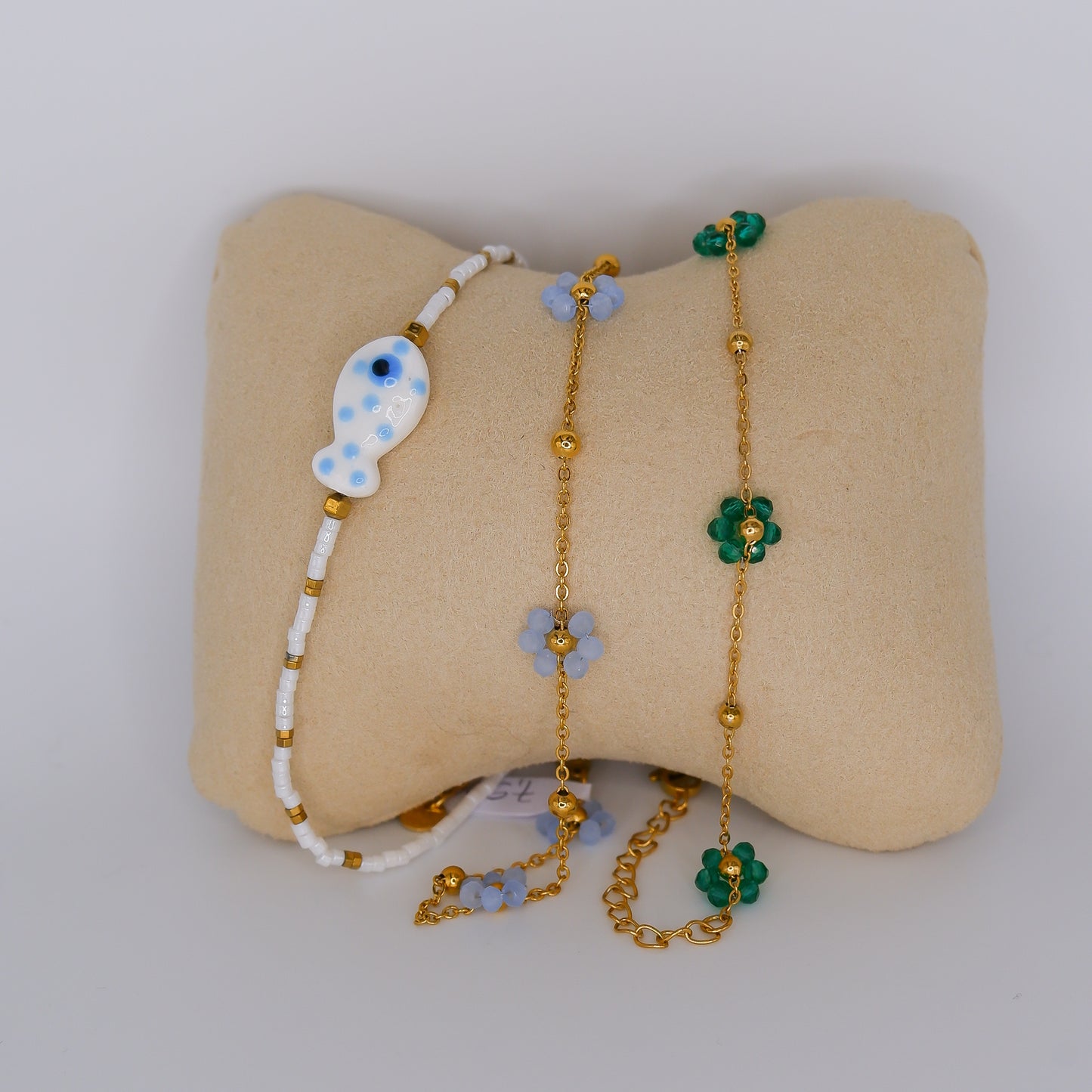 Pulseiras de Pé Flores de Missangas e Peixe
