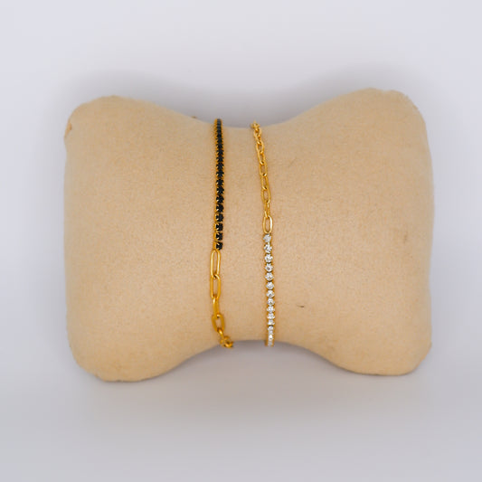 Pulseira Aço Inoxidável Brilhantes e Douradas