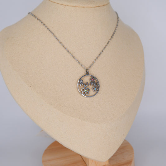 Colar Prateado Mama Colorido