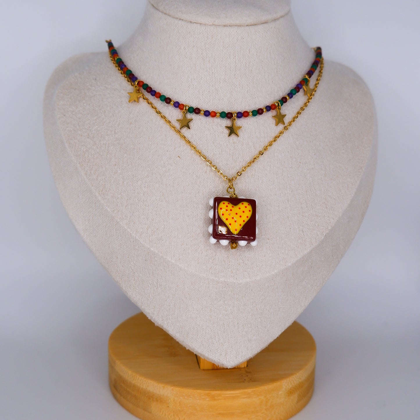 Colares Estrelas Pendentes e Coração Pendente