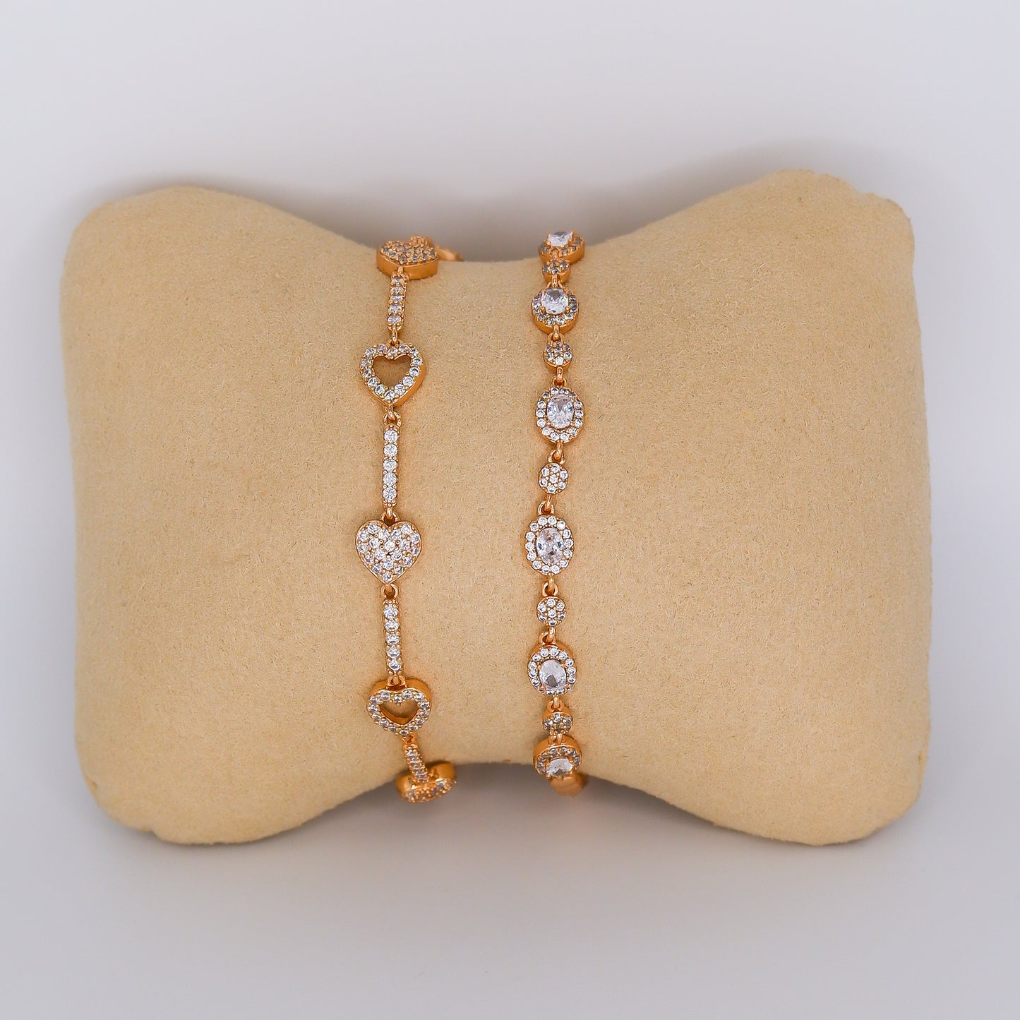 Pulseira Aço Inoxidável Corações e Brilhos