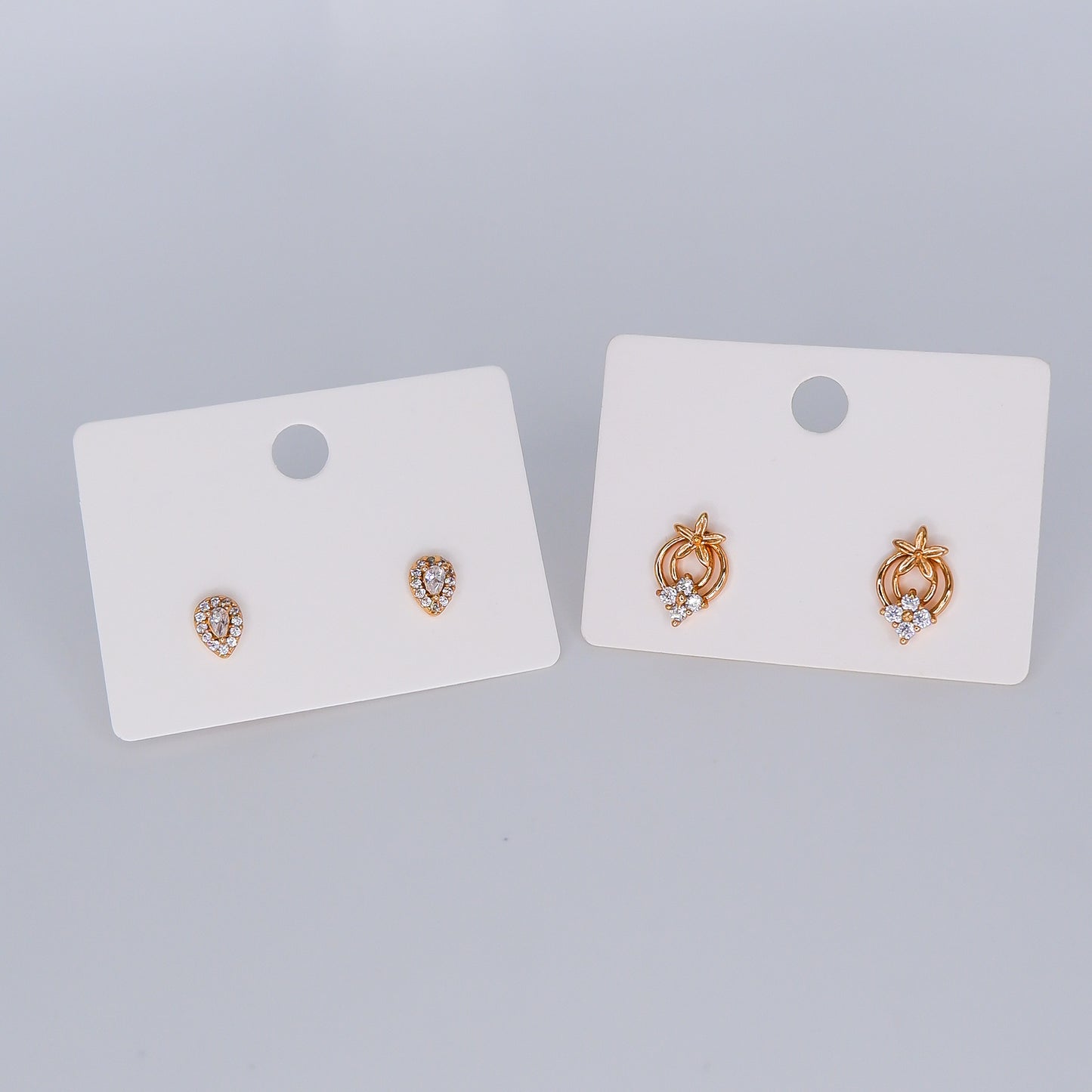 Brincos de Espeto Hipoalergénicos Gota Brilhante e Flores