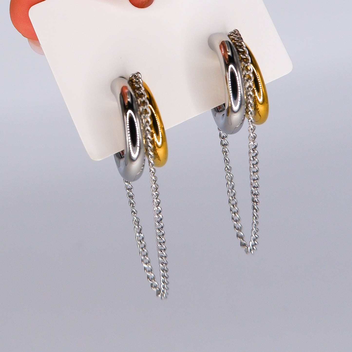 Argola de Espeto Bicolor com Corrente