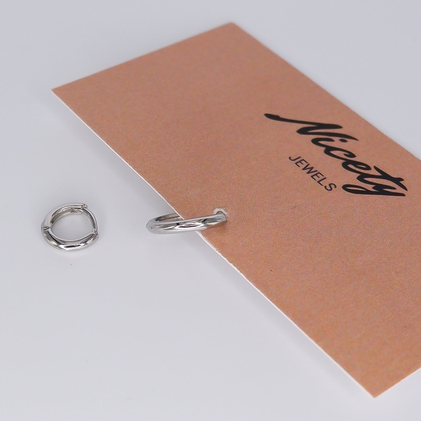 Argola Prateada Lisa Básica