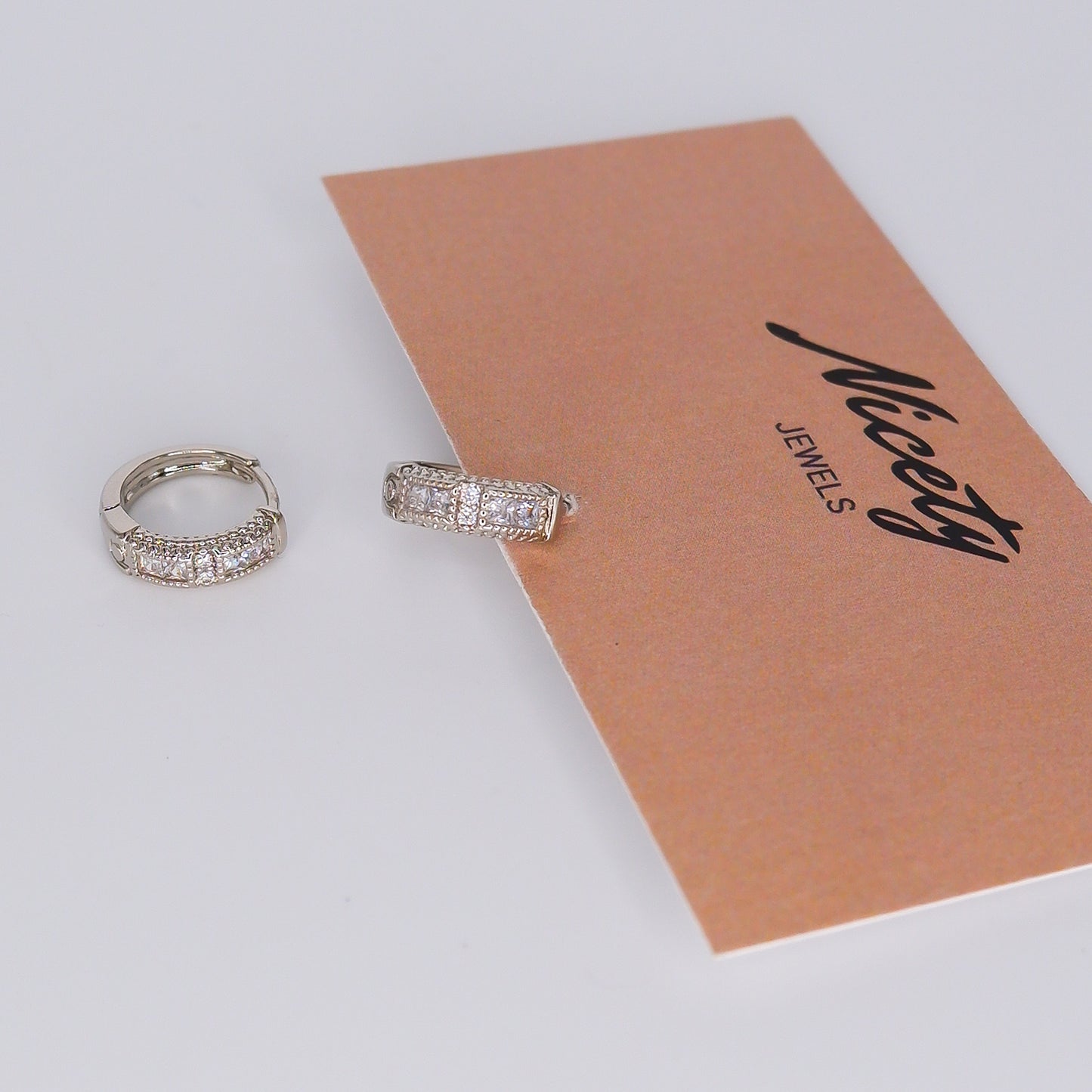 Argola Prateada Grossa com Brilho