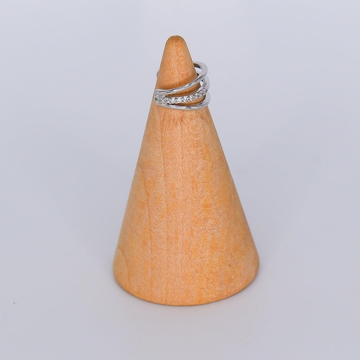 Earcuff Prateada Tripla Brilhante