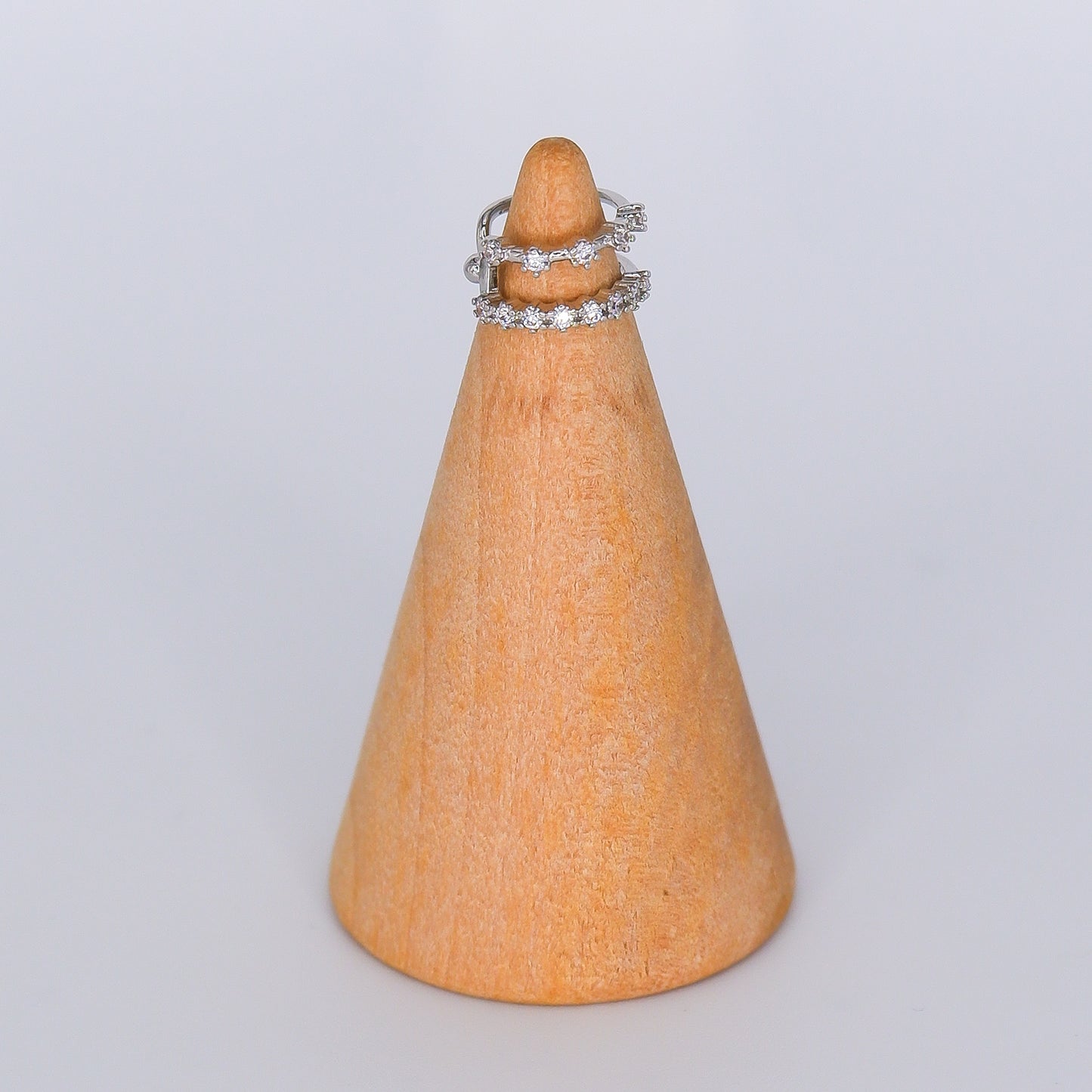 Earcuff Prateada Dupla Brilhante