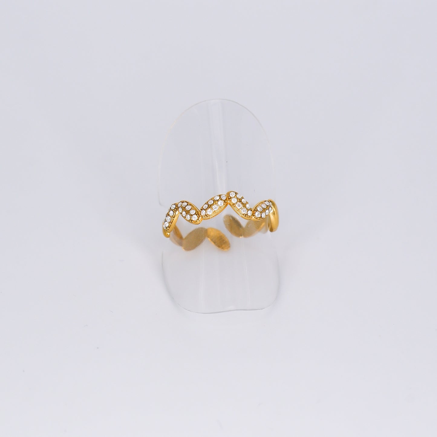 Anel Ajustável ZigZag de Brilhos