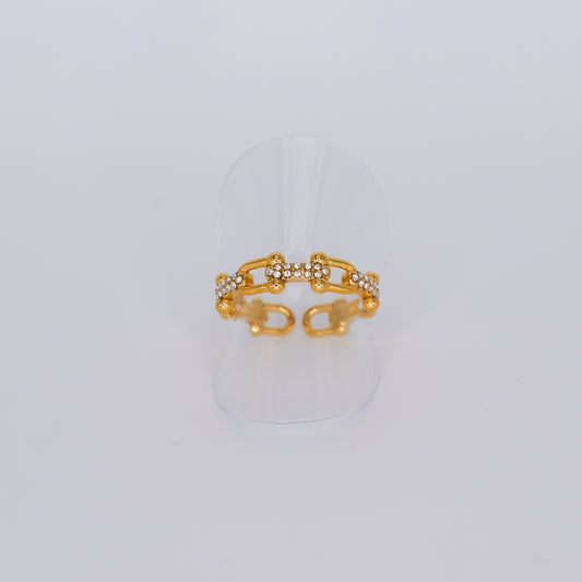 Anel Ajustável Corrente Brilhante