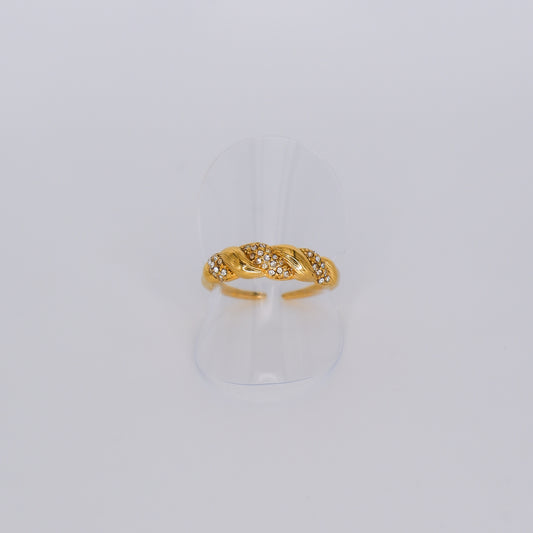 Anel Ajustável Torcido Brilhante