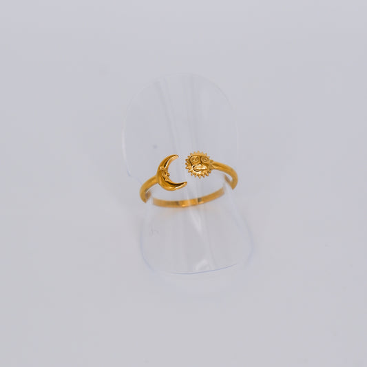 Anel Ajustável Sol e Lua