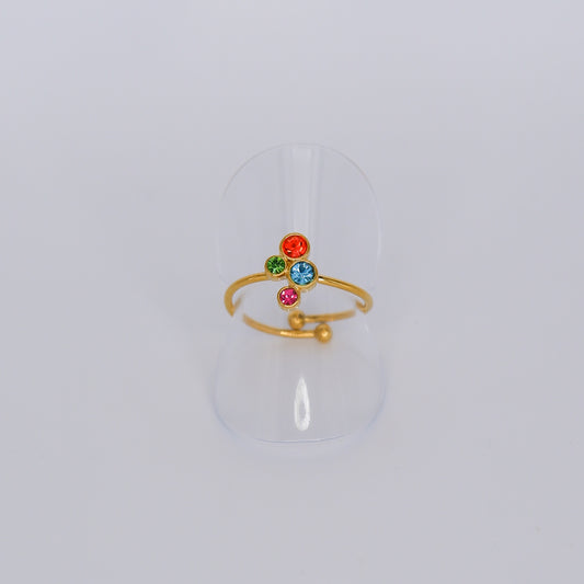 Anel Ajustável Brilhos Coloridos