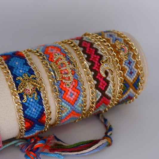 Pulseira Tecido Ajustável Colorida