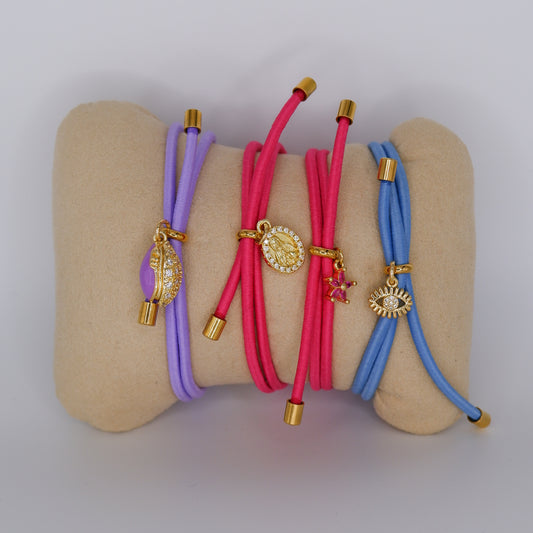 Pulseira Tecido Elástico Ajustável Pendente