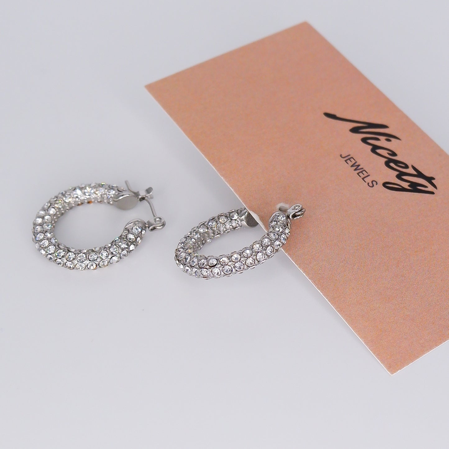 Argola Prateada Brilhante