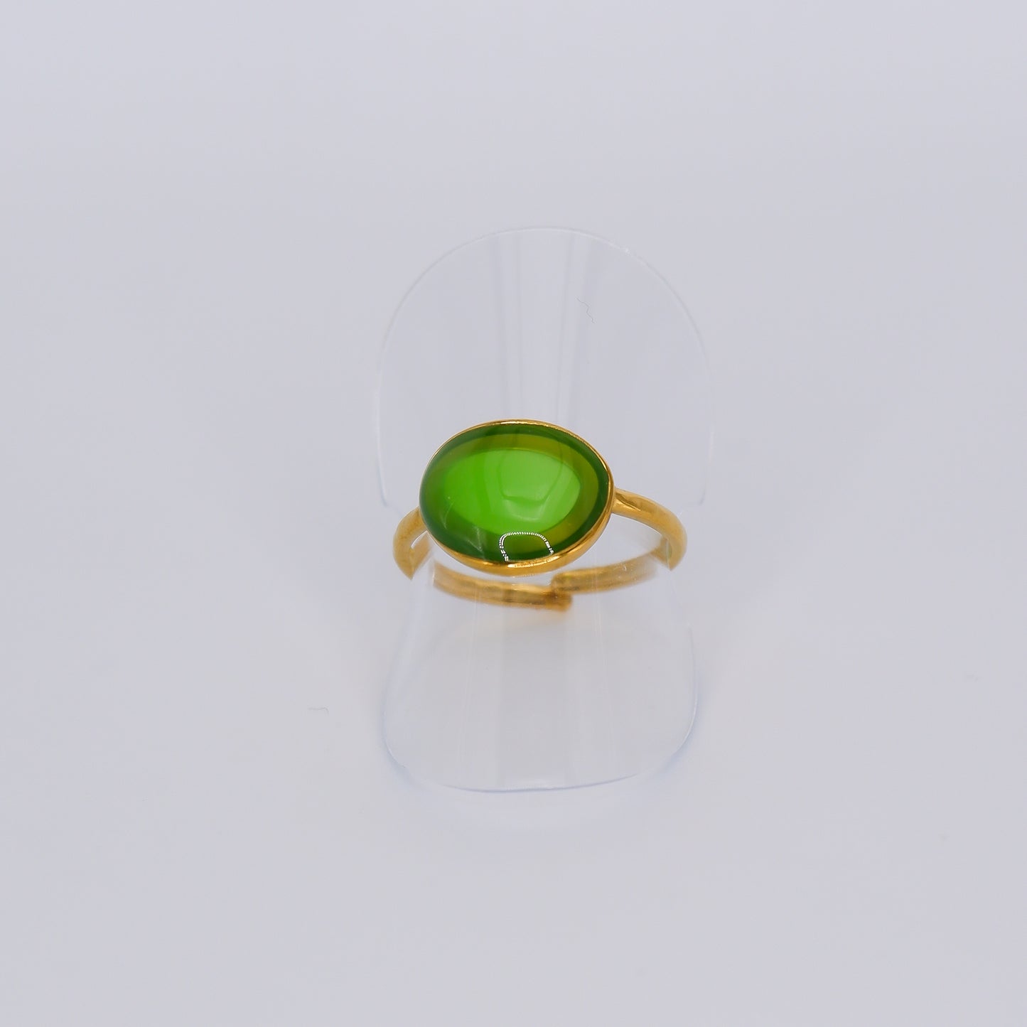 Anel Ajustável Pedra Verde