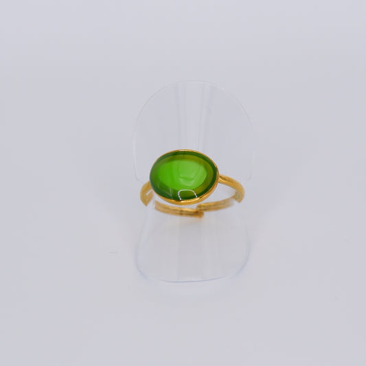Anel Ajustável Pedra Verde