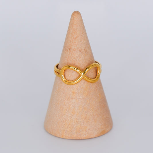 Anel Ajustável Dourado Infinito