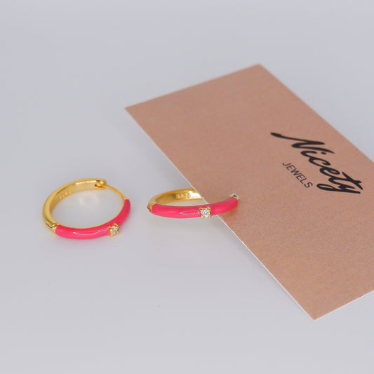 Argola S925 Dourada Rosa