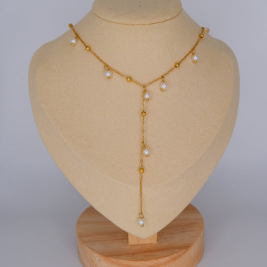 Colar Dourado Pérolas