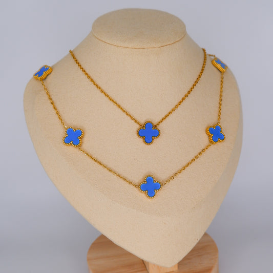 Colar Trevos Azul