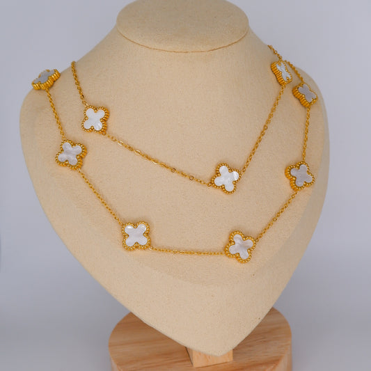 Colar Trevos Madre Pérola