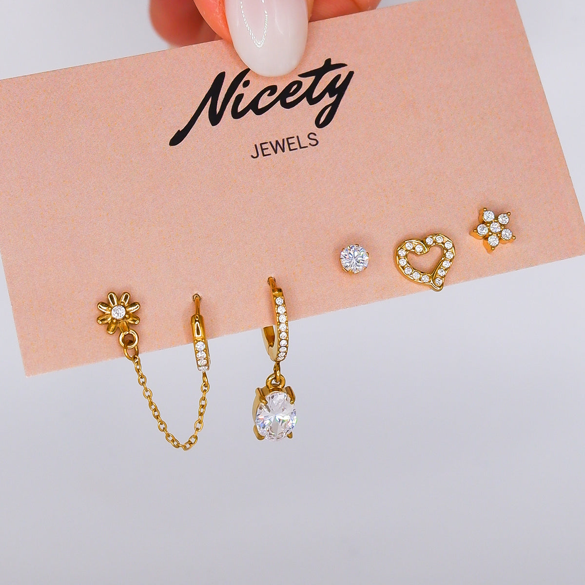 Pack Dourado Flores e Coração Brilhantes
