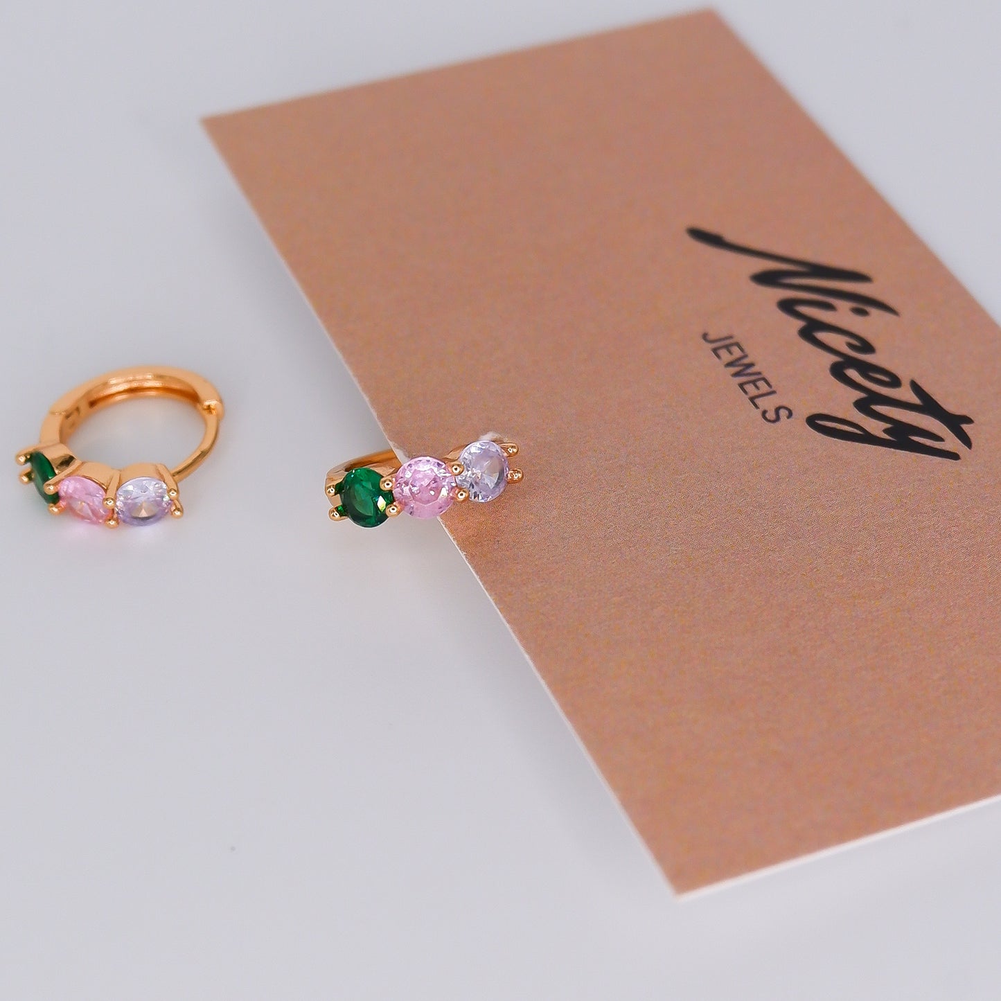 Argola Hipoalergénica 3 Brilhos Coloridos