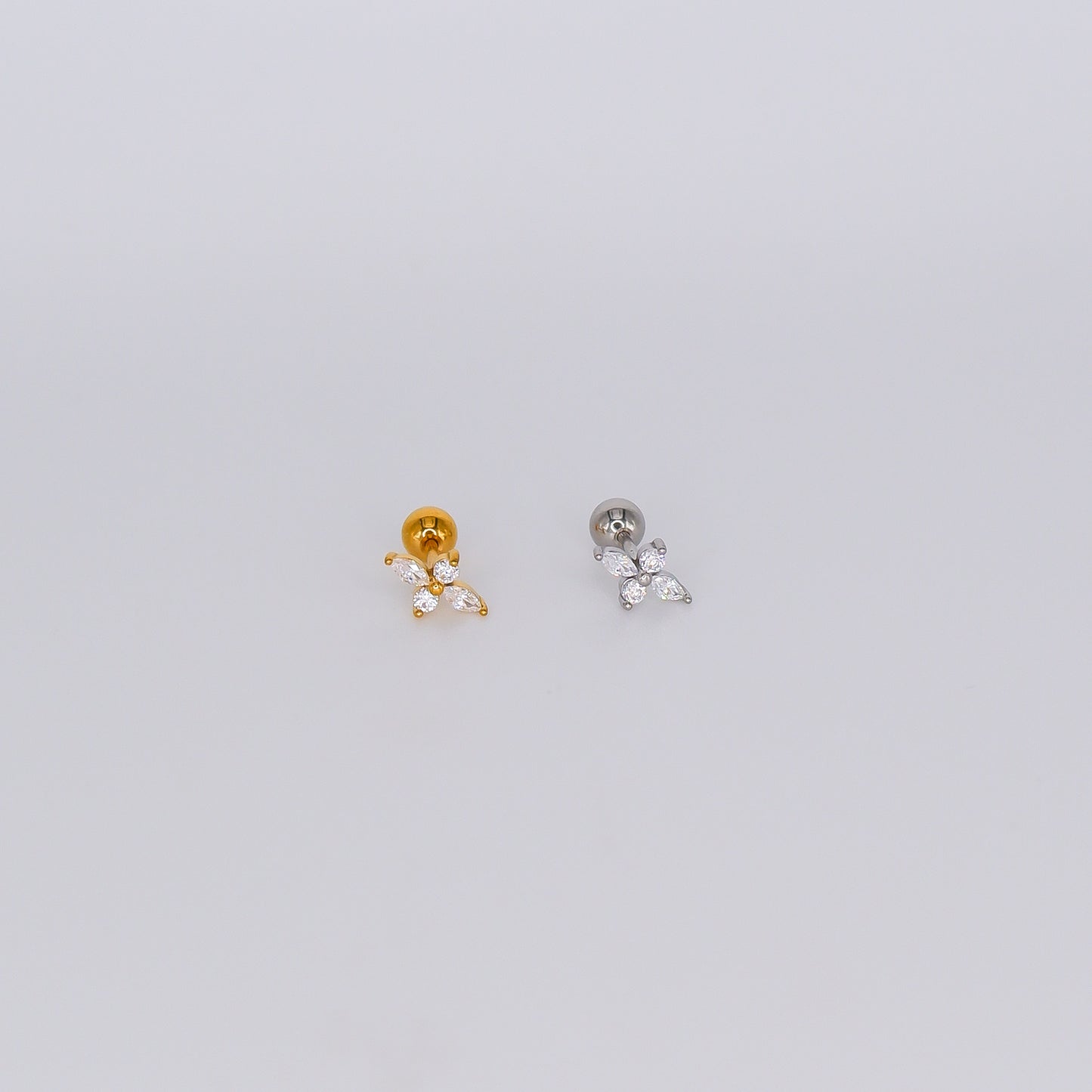 Piercing Aço Inoxidável 4 Brilhos Flor