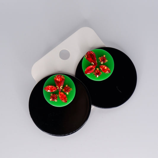 Brincos Preto, Vermelho e Verde