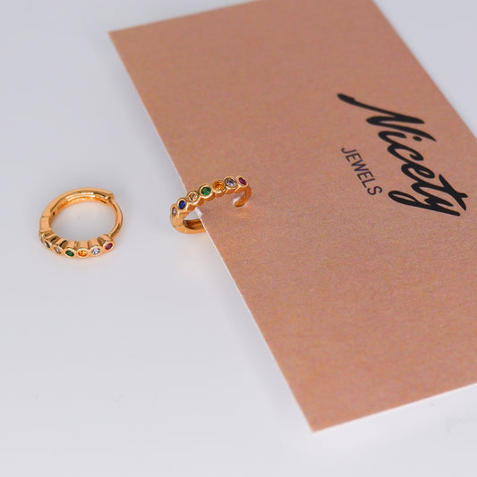 Argola Hipoalergénica Bolinhas Coloridas