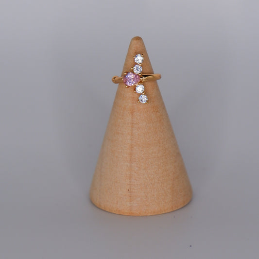 Earcuff Hipoalergénica Pedra Rosa Bébé
