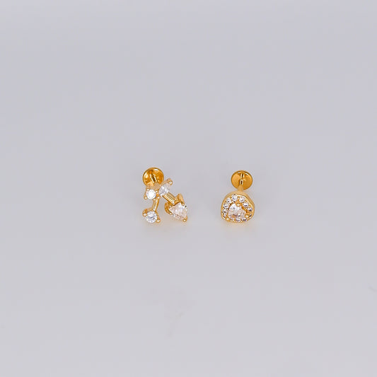 Piercing Achatado 1.0MM Espessura Dourados