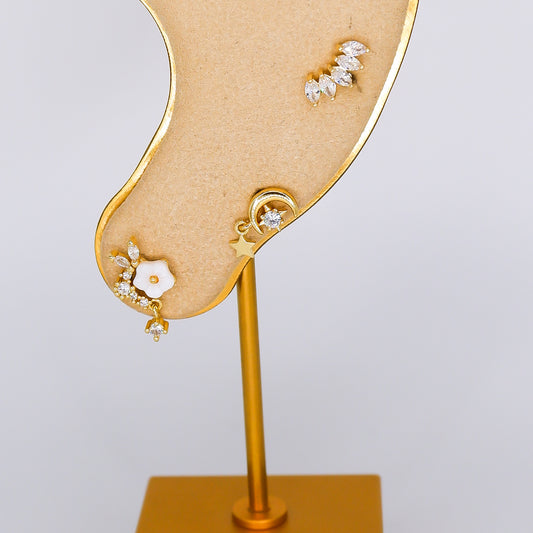 Piercing Achatado Pendentes e Coroa