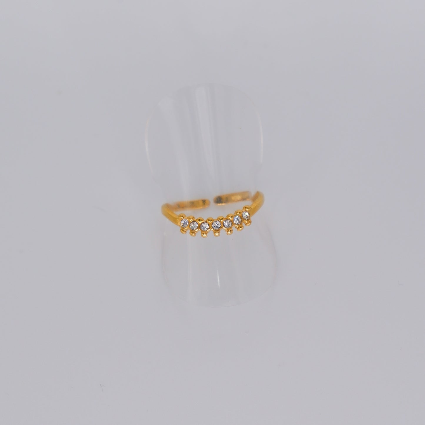 Anel Ajustável Dourado Brilhantes