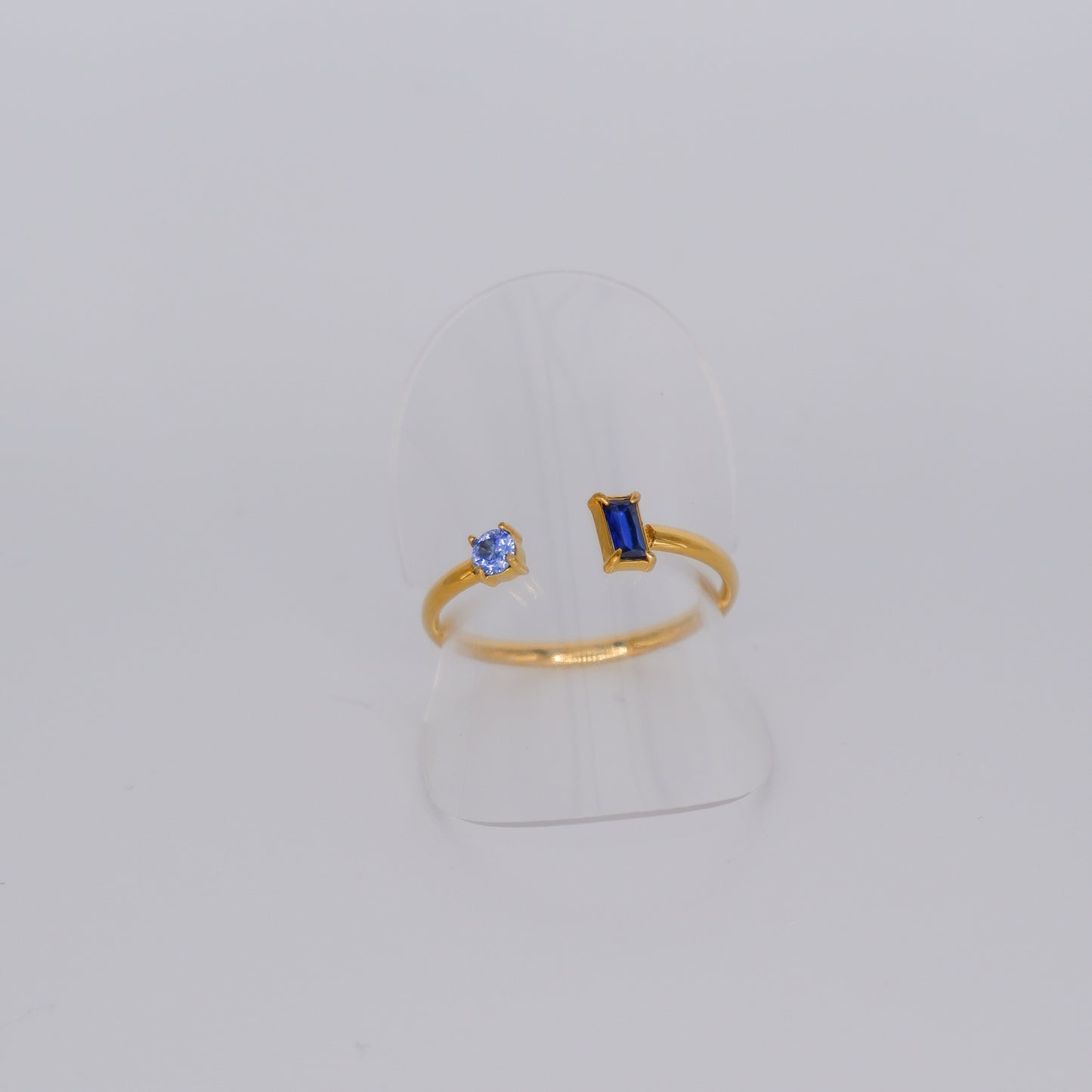 Anel Ajustável Dourado e Azul