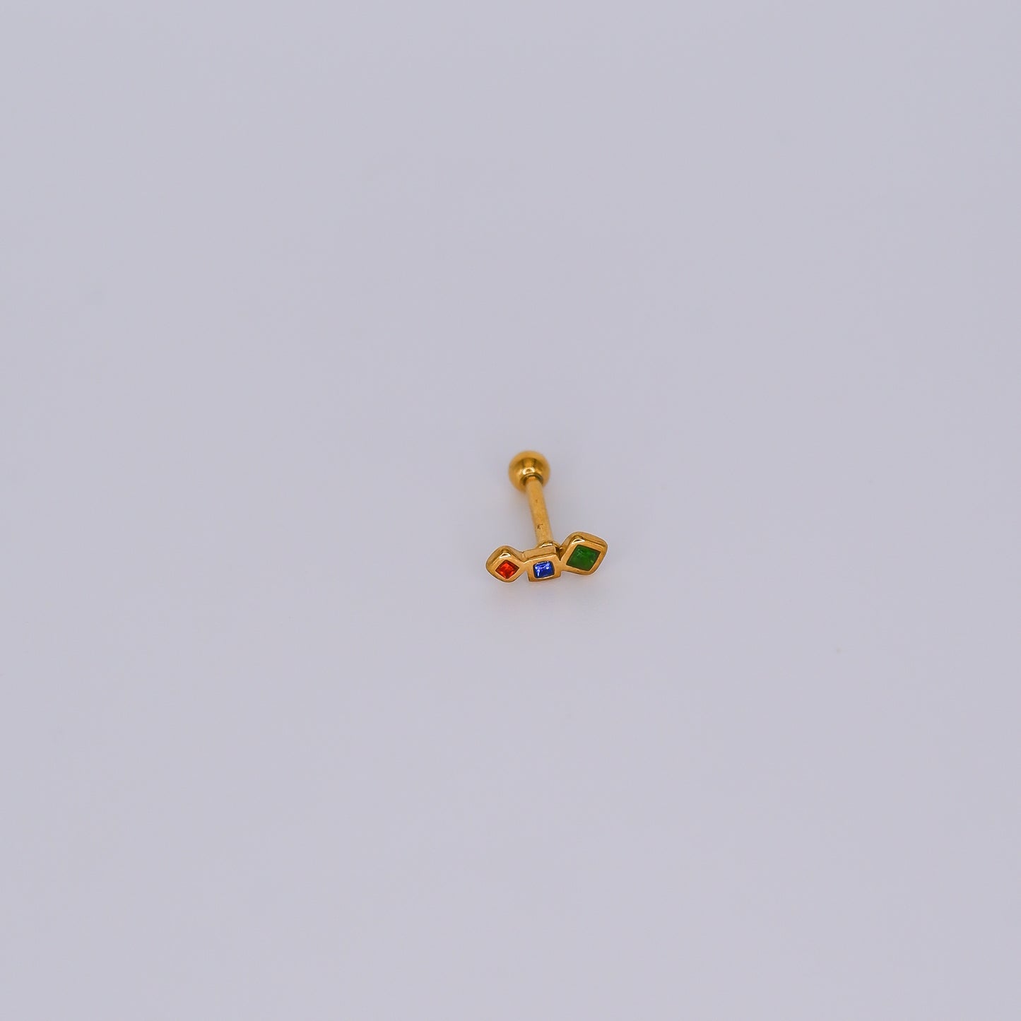 Piercing Aço Inoxidável Bolinha Coloridos