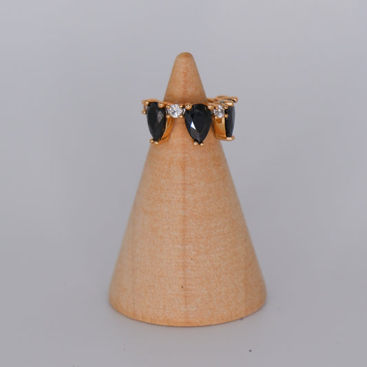Earcuff Hipoalergénica Preta e Transparente