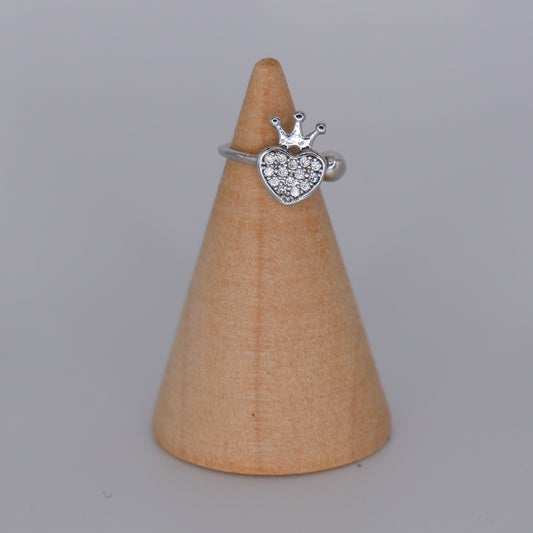 Earcuff Prateada Coração