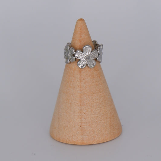 Earcuff Prateada Flores