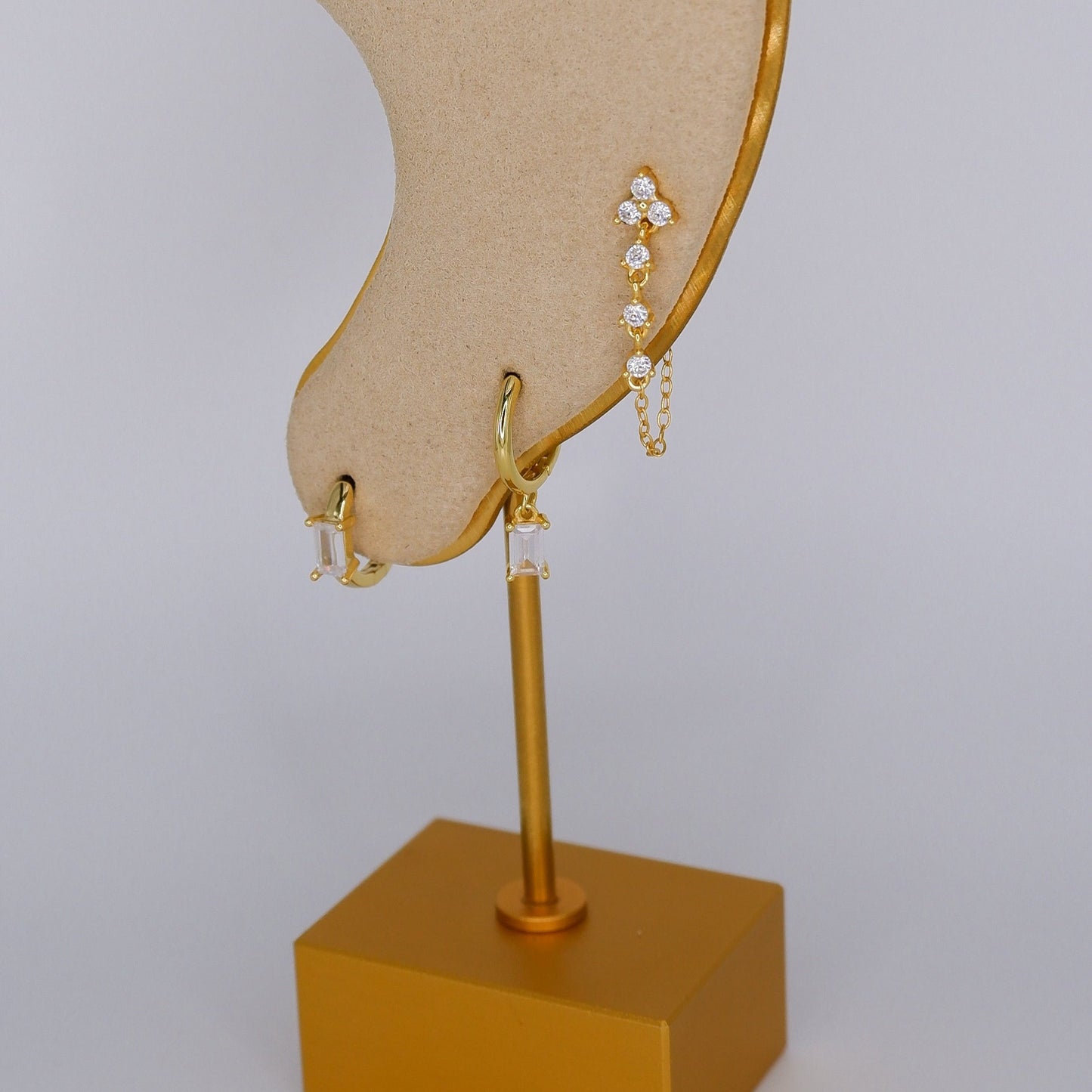 Argola S925 Transparente c/ Brilhantes