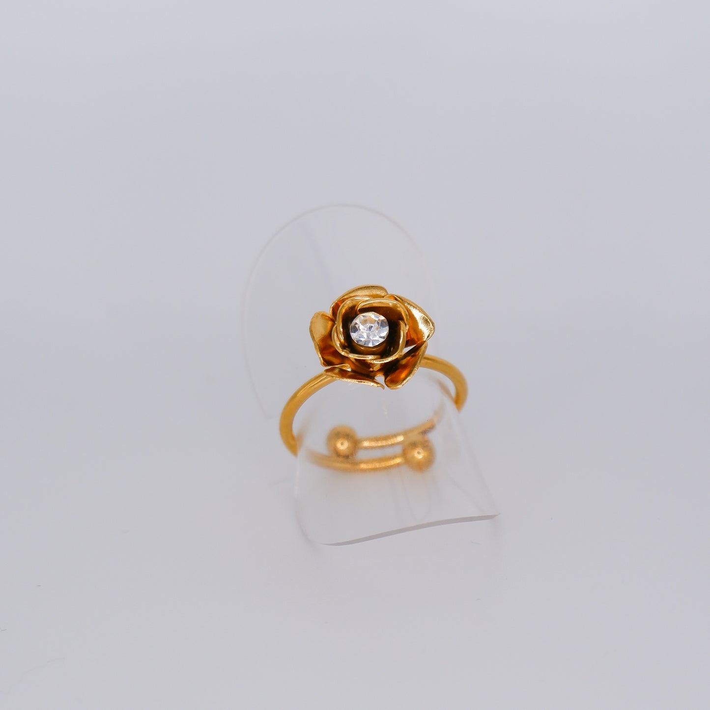 Anel Ajustável Dourado Flor