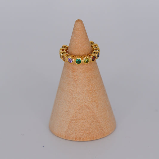 Earcuff Dourada Bolas Coloridas