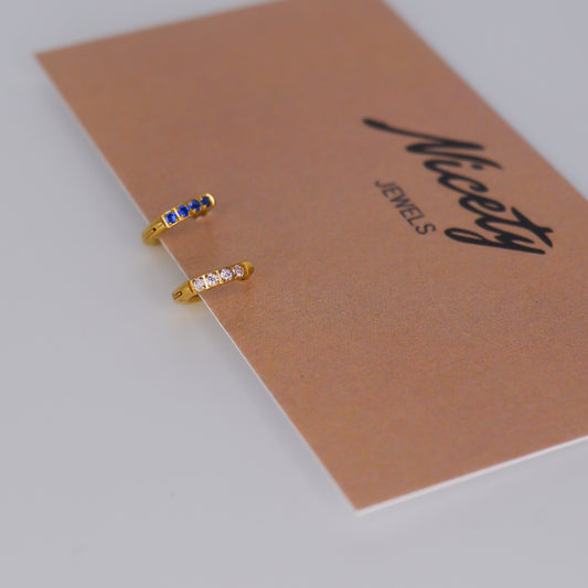 Mini Argolas 5,5mm Aço Inoxidável Azul e Rosa bébé